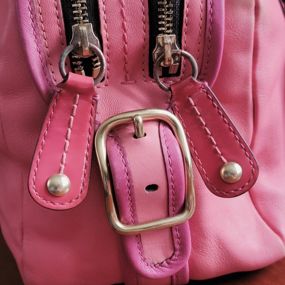 Coach 13382 Bonnie Satchel Pink Colorblock Leather Shoulder Bag Y2K - Picture 13 of 16